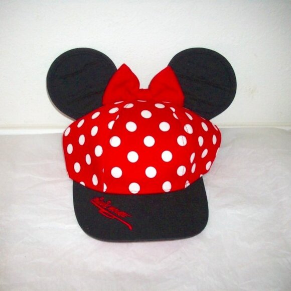Disney Minnie Mouse Red Polka Dot Bow Hat - Picture 1 of 6
